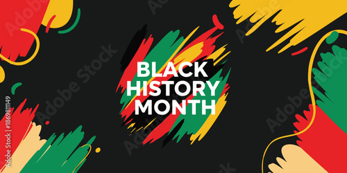 Vibrant Abstract Black History Month Celebration Graphic Banner