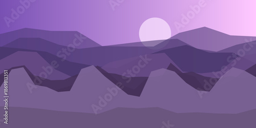 Purple mountain sunset