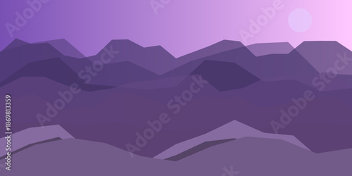 Purple mountain range at dusk