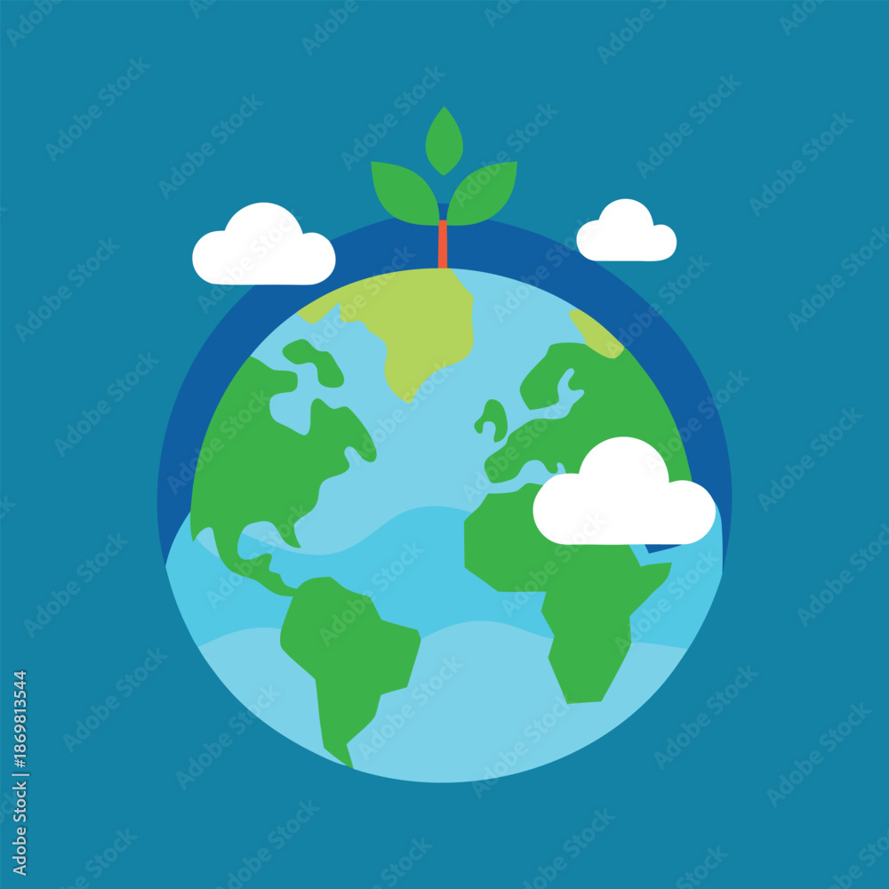 Fototapeta premium earth with green leaves
