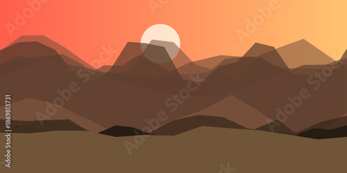 Sunrise over mountain range