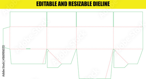 Editable Resizable Packaging Dieline Template for Custom Box Design