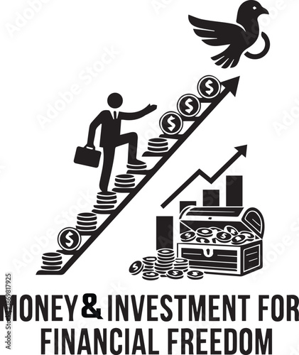 lack and White Illustration of Inflation Affecting Daily Life