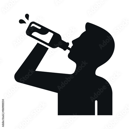 Contrasting travel mugs a black silhouette and a white outline on a divided background