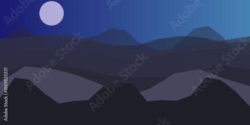 Serene nighttime mountain landscape