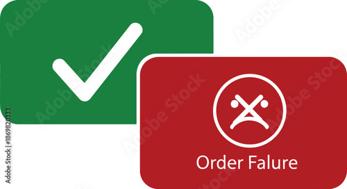 Checkmark and cross icons representing success and failure