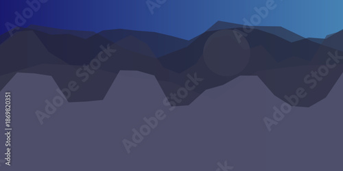 Abstract mountain silhouette at dusk