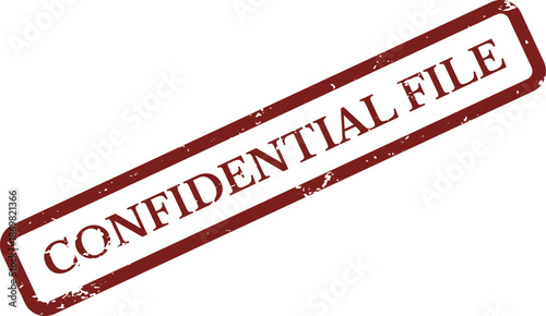 Confidential File Rubber Stamp Vector – Red Grunge Security Label
