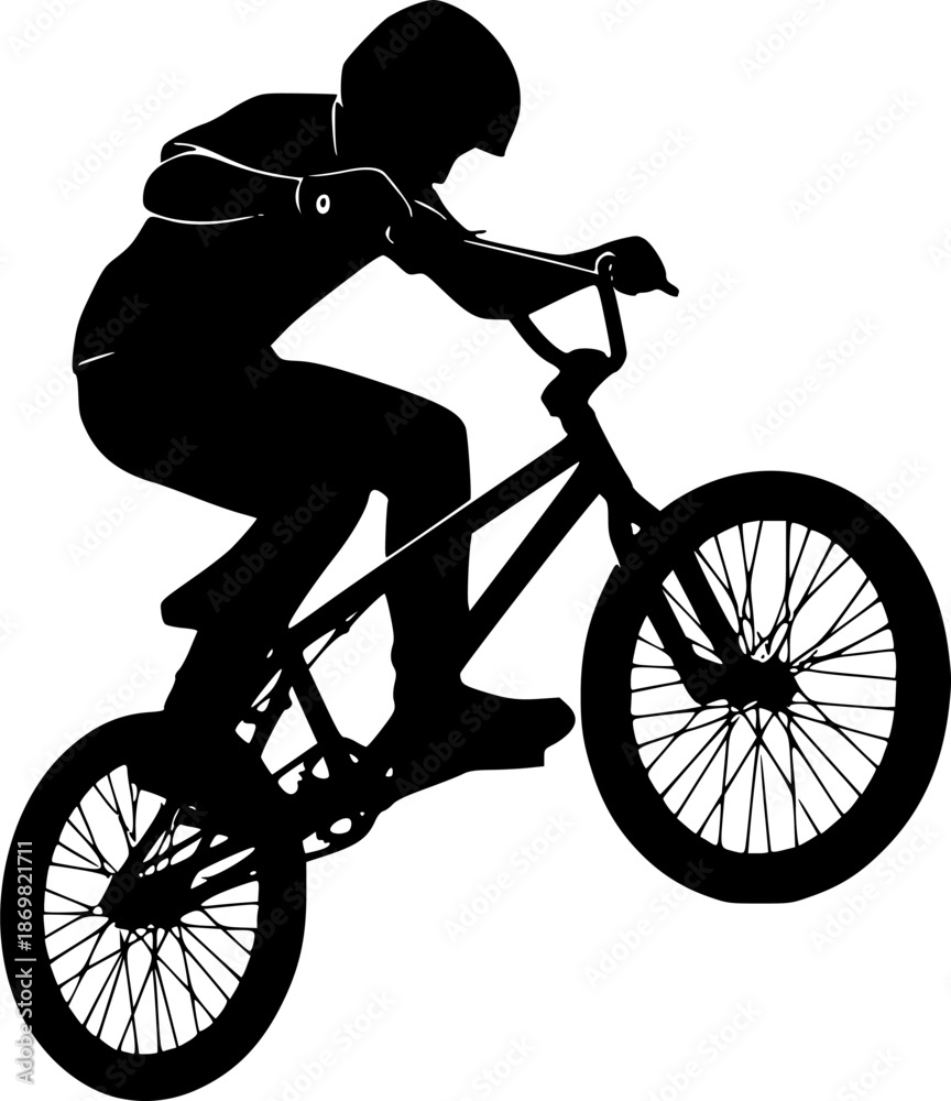 Obraz premium bmx bicycle silhouette, symbol, icon - vector 