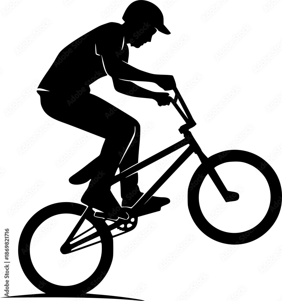 Obraz premium bmx bicycle silhouette, symbol, icon - vector 