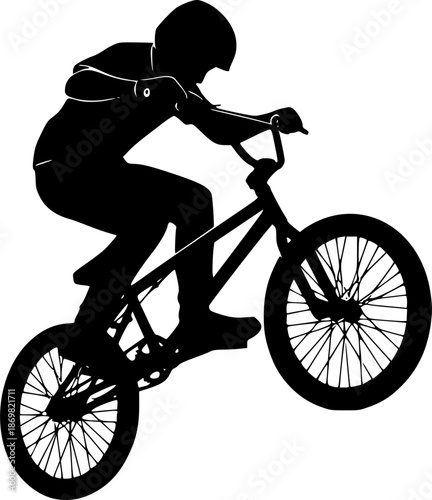 bmx bicycle silhouette, symbol, icon - vector
