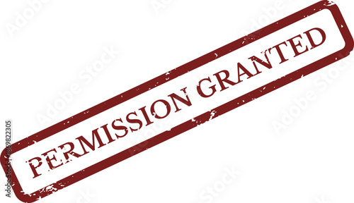 Permission Granted Rubber Stamp Vector – Red Grunge Access Approval Label