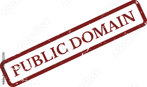 Public Domain Rubber Stamp Vector – Red Grunge Copyright Free Label
