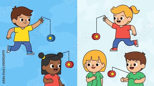 Children Playing with Yo-yos.