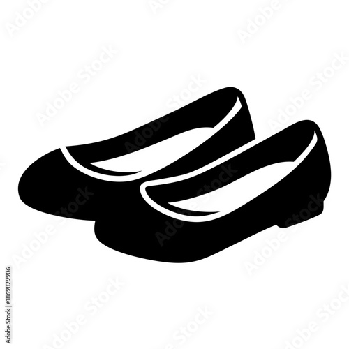 Elegant pair of women's ballet flats icon, representing versatile and comfortable everyday footwear