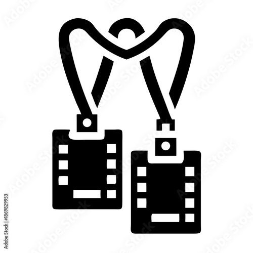 Professional identification badges on lanyards icon symbolizing access and event participation