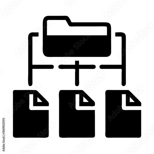 Digital file organization system illustrating a folder structure with multiple documents