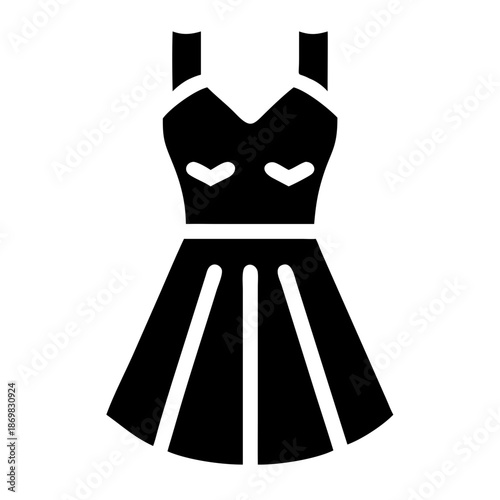 Chic black little dress icon, perfect for illustrating fashion, style, and garment design