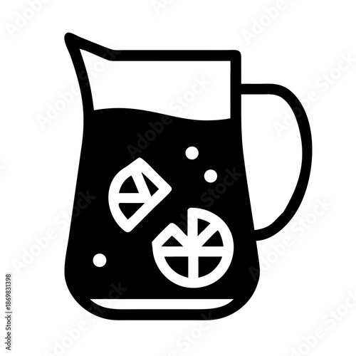 Refreshing pitcher of lemonade with citrus slices and bubbles for a cool summer drink