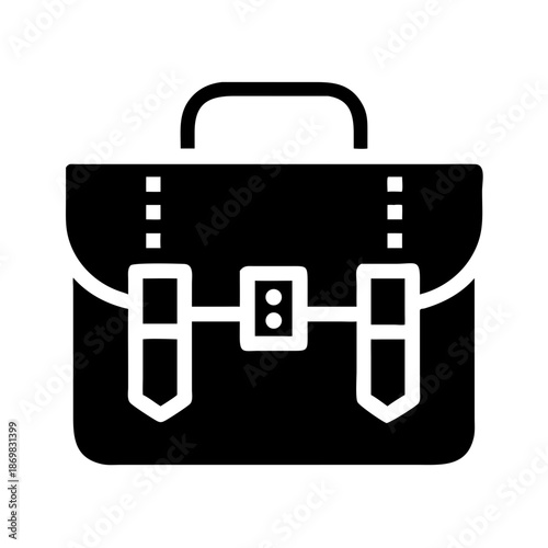 Classic briefcase or satchel icon illustrating professionalism and organization