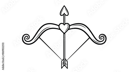 Elegant Bow and Arrow Vector Illustration