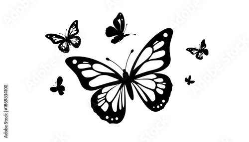 Butterfly Flutter: A flock of butterflies gracefully dances in the air, their delicate wings creating a mesmerizing symphony of movement. They appear to be in harmony.