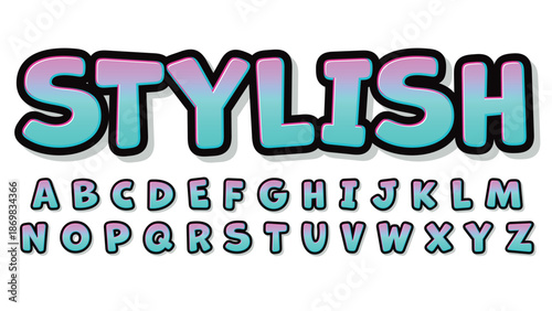 Cyan Purple Stylish Text Effect