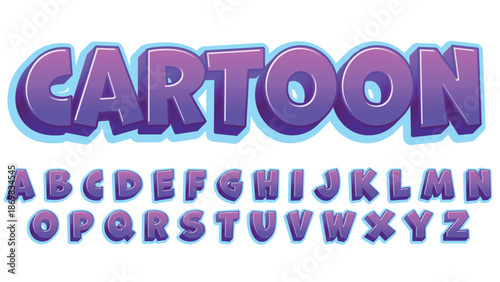 Purple Cartoon Bubble Text Effect