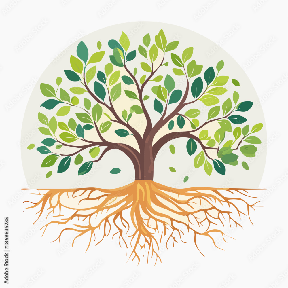Fototapeta premium Mangrove Botanical Flat Vector Wallpaper