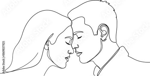 Loving couple sharing tender moment face to face