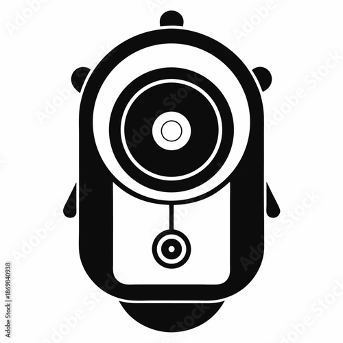 Abstract black and white camera icon design technology gadget surveillance security