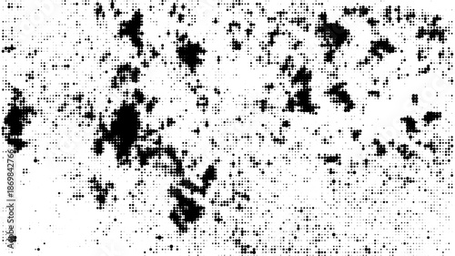 Distressed Halftone Grunge Texture Overlay Vector with Vintage Dot Pattern for Retro and Urban Graphic Design