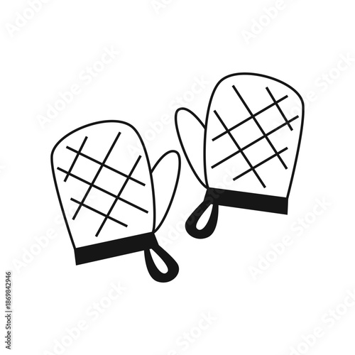Oven mitt gloves cooking icon sign design vector