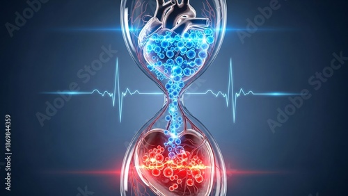 Time running out for heart health with medical concept