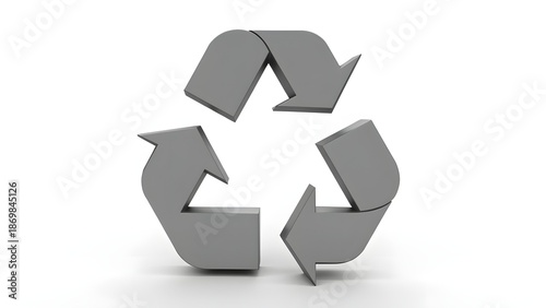 3D Recycling Symbol Isolated on White