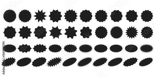 Set of red starburst. Price sticker, sale sticker, price tag, starburst, quality mark, retro stars, sale. Circle sticker set. red starburst shape tags for price tags