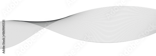 Black lines abstract wavy stripes on a white background used for Website, Graphic Design and Marketing.