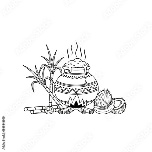 Traditional Clay Pot with Steaming Hot Food.