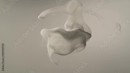 White ink cloud plume floating in water