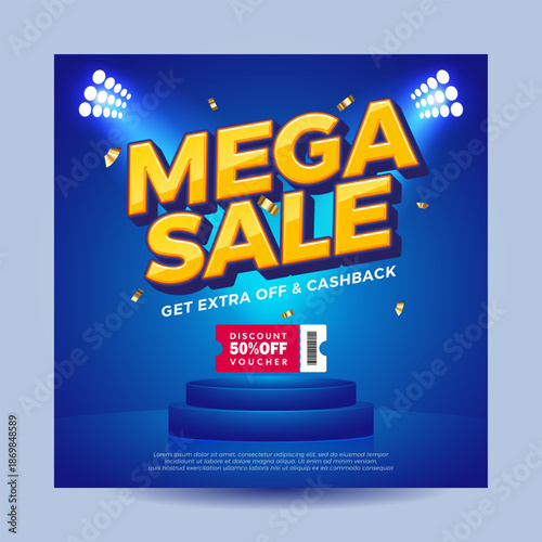 Special offer huge discount, editable text, marketing custom banner template