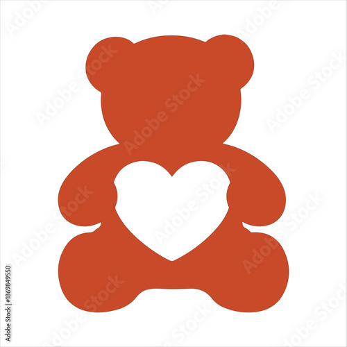 Valentine’s Day Love Symbols, Romantic Heart Design on White Background