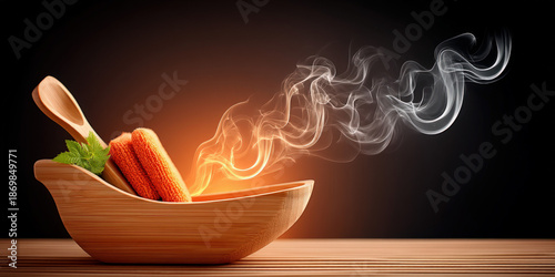 The curve of a wooden ladle...
