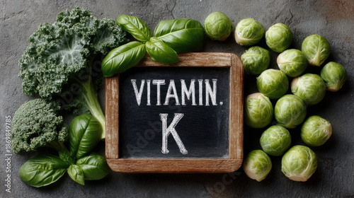 Text "VITAMIN K" on a chalk...