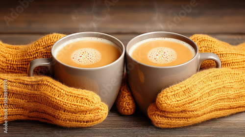 Two women having coffee tog...