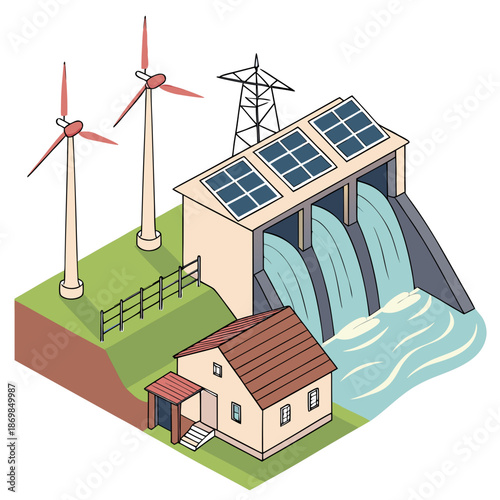 Renewable energy sources powering a home