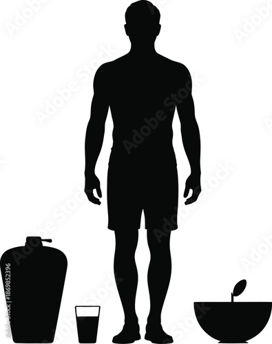Male Grooming Hygiene Products Silhouette