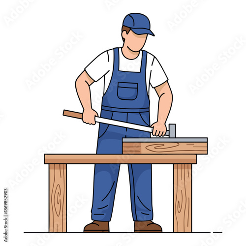 Expert Woodworker Crafting Precision