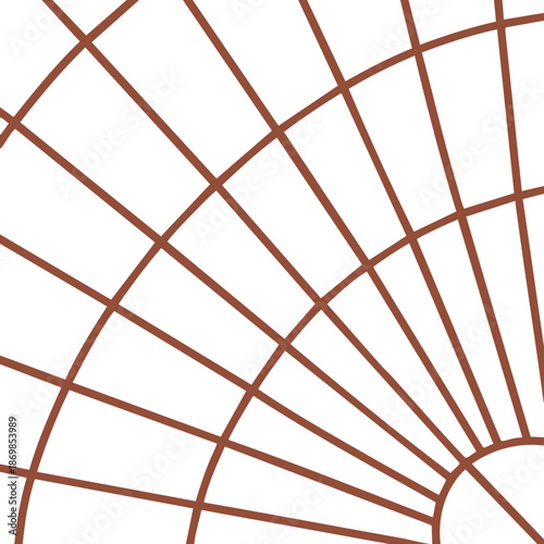 Adobe Illustrator Artwork Vintage Rusty Metal Window Grate in Sunburst Pattern, Vector Illustration Isolated on White Background