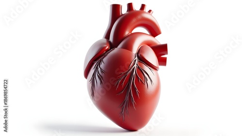 Heart Anatomy Model Isolated on White Background
