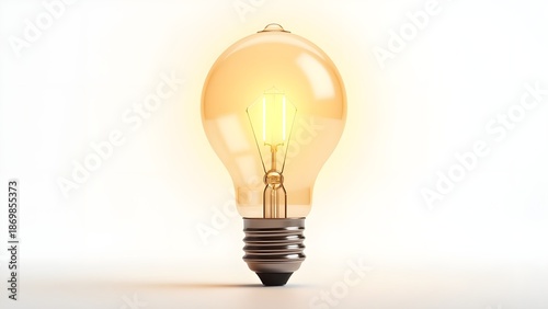 Glowing Light Bulb Concept Isolated on White Background